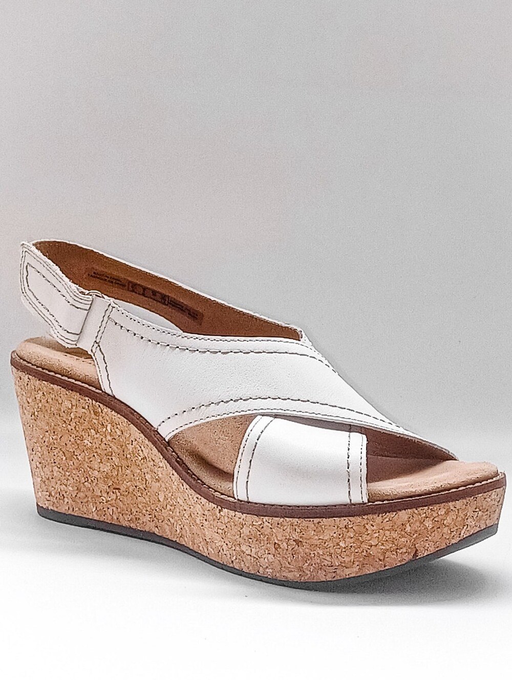 New Clarks Aisley Tulip White Leather Sandal - Women's Slingback Comfort Pump 9